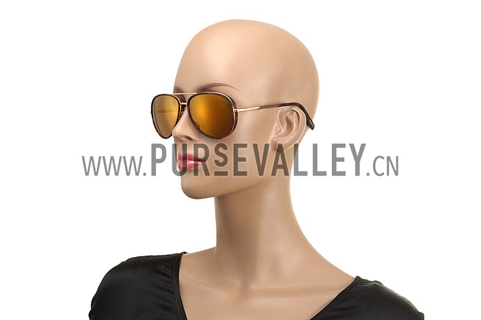 Hugo Boss Aviator Gold Frame Yellow Lens Sunglasses 307879