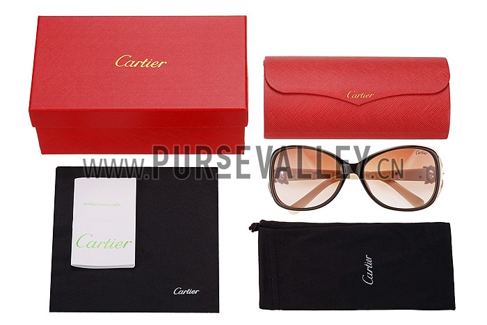 Cartier Decor Panthere Beige Frame Sunglasses 308072
