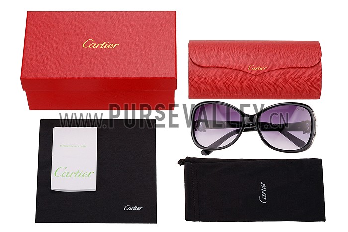 Cartier Decor Panthere Black Frame Sunglasses 308071