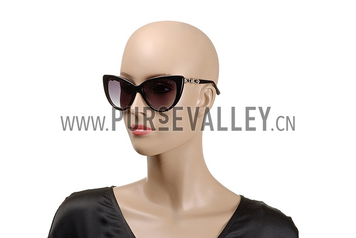 Christian Dior Cat Eye With 3 Stars Black Silver Sunglasses 308023
