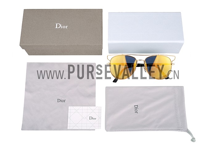 Christian Dior Technologic Gold Frame Gold Mirrored Lenses Sunglasses 308122