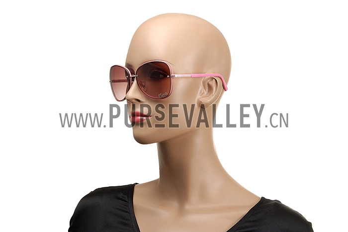 Gucci Aviator Gucci Logo On Lens Pink Frame Sunglasses 307889