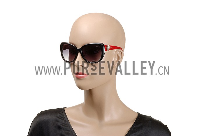 Dolce And Gabbana Red With Silver Roses Sunglasses 308027