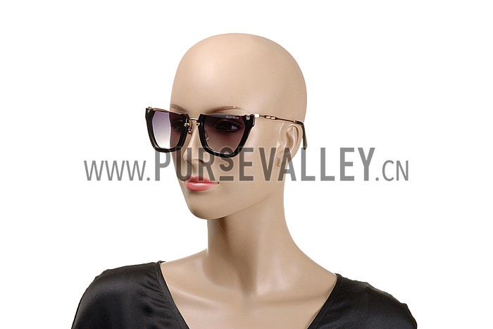 Miu Miu Cut Off Cat-Eye Black Sunglasses 308035