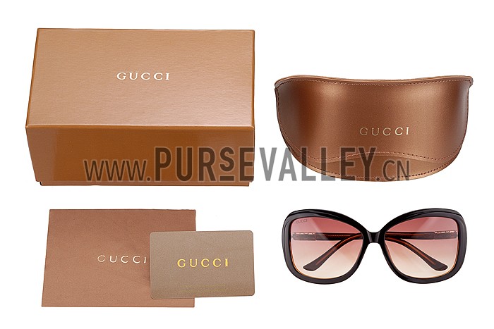 Gucci Guccissima Pattern Brown Frame Sunglasses 308083