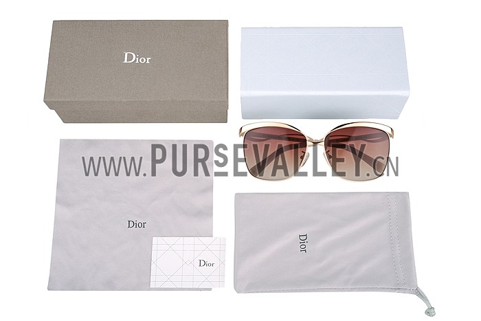 Christian Dior Demoiselle White Frame Brown Lenses Sunglasses 308120