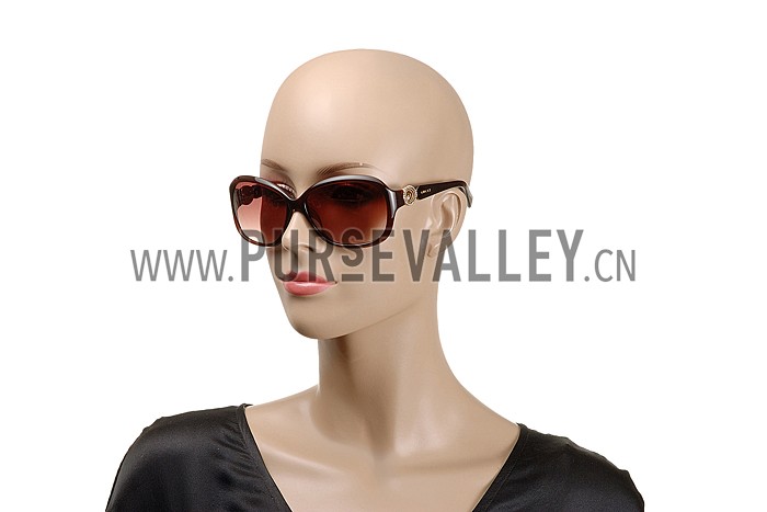 Gucci Elegant Oval Shaped Brown Sunglasses 308033