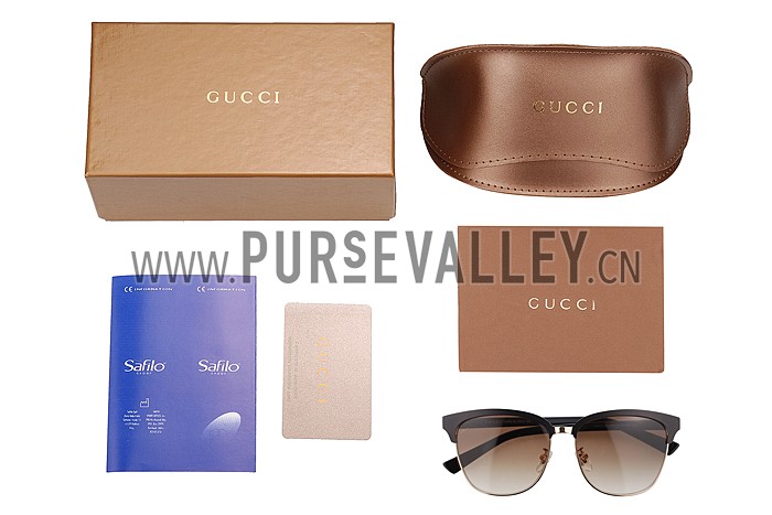 Gucci Cat Eye Brown Frame Sunglasses 308199