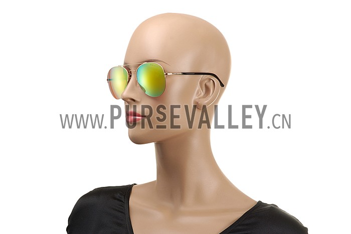 Giorgio Armani Aviator Yellow Lens Sunglasses 307872