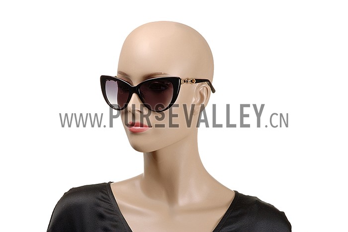 Christian Dior Cat Eye With 3 Stars Black Gold Sunglasses 308022