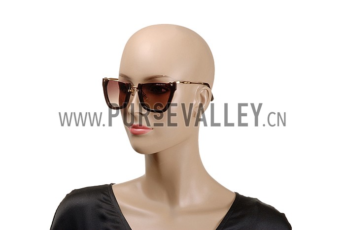 Miu Miu Cut Off Cat-Eye Brown Sunglasses 308036