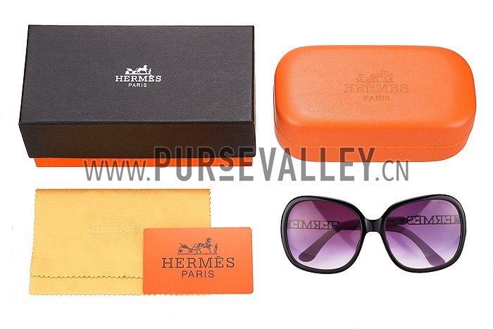 Hermes Large Oversized White Frame Sunglasses with Metallic Logo 308105