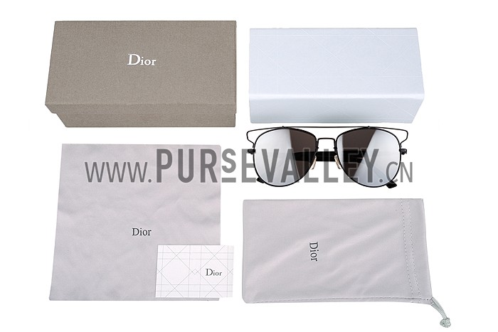 Christian Dior Technologic Black Frame Grey Mirrored Lenses Sunglasses 308121