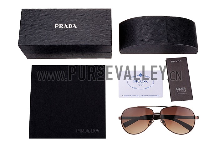 Prada Linea Rossa Brown Frame Brown Lenses Sunglasses 308154