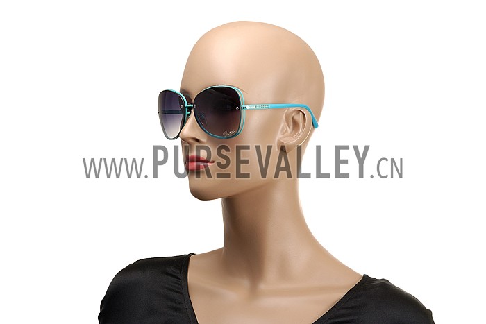 Gucci Aviator Gucci Logo On Lens Blue Frame Sunglasses 307890