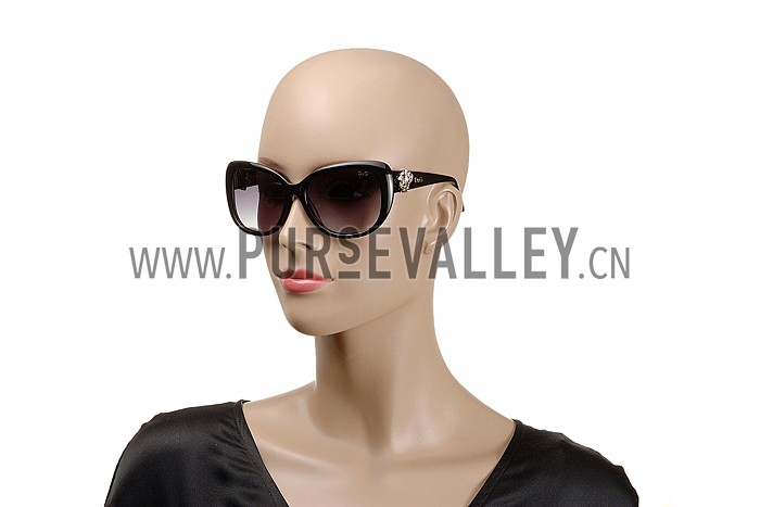 Dolce and Gabbana Black With Silver Roses Sunglasses 308025