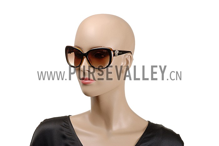 Dolce and Gabbana Yellow With Silver Roses Sunglasses 308029