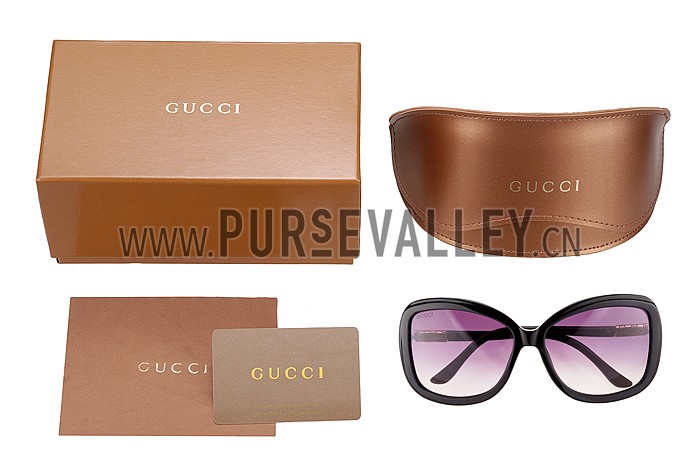 Gucci Guccissima Pattern Black Frame Sunglasses 308081