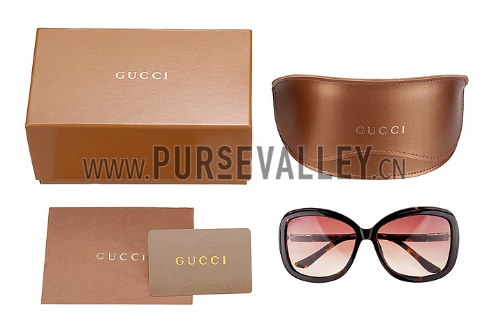 Gucci Guccissima Pattern Tortoiseshell Frame Sunglasses 308084