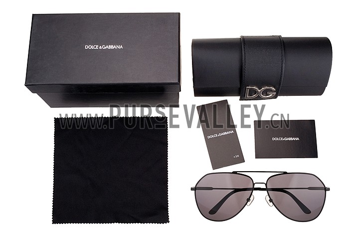 Dolce And Gabbana Aviator Black Frame Sunglasses 308137