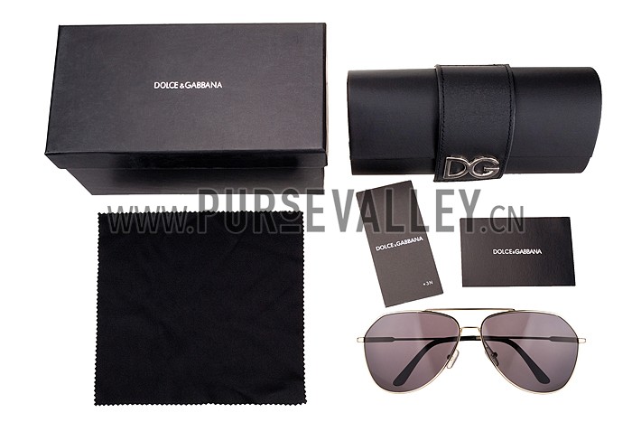 Dolce And Gabbana Aviator Gold Frame Sunglasses 308138