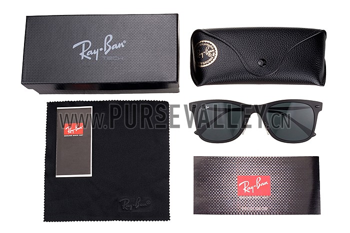 Ray Ban Wayfarer Light-Ray Black Frame Black Lenses Sunglasses 308162