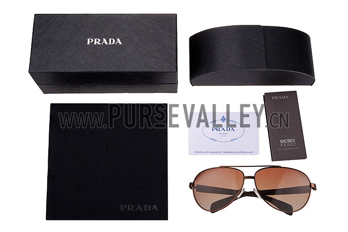 Prada Sporty Linea Rossa Brown Frame Brown Lenses Sunglasses 308155