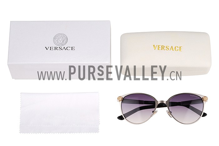 Versace Medusa Silver Frame Grey Lenses Sunglasses 308183