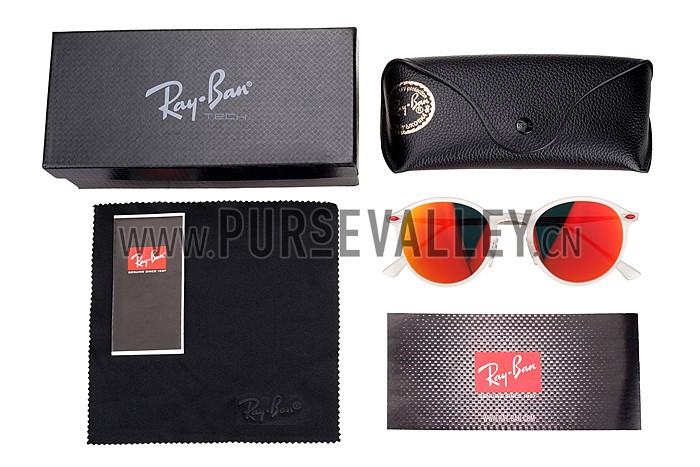 Ray Ban Clubround White Frame Copper Flash Lenses Sunglasses 308172