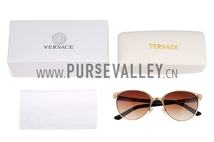 Versace Medusa Gold Frame Brown Lenses Sunglasses 308181