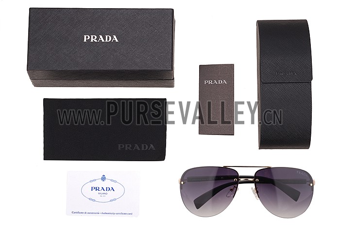 Prada Sporty Linea Rossa Logo Gold Frame Sunglasses 308215