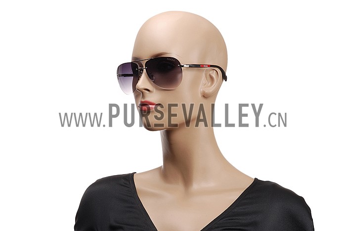 Prada Sporty Linea Rossa Logo Grey Frame Sunglasses 308216