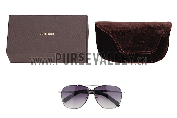 Tom Ford Eva Pilot Silver Frame Light Blue Lenses Sunglasses 308243