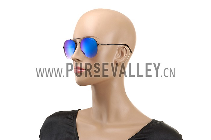 Giorgio Armani Aviator Blue Lens Sunglasses 307870