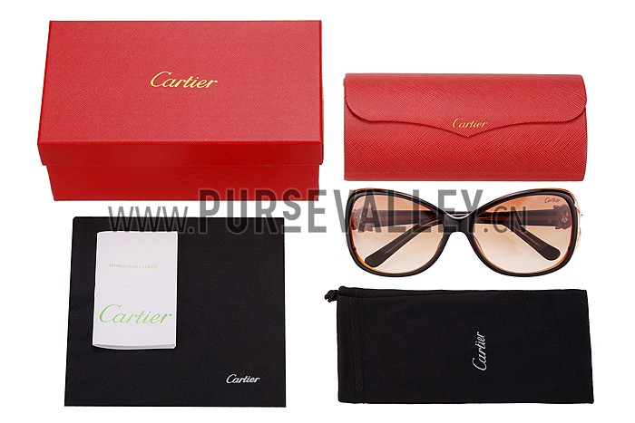 Cartier Decor Panthere Brown Frame Sunglasses 308073