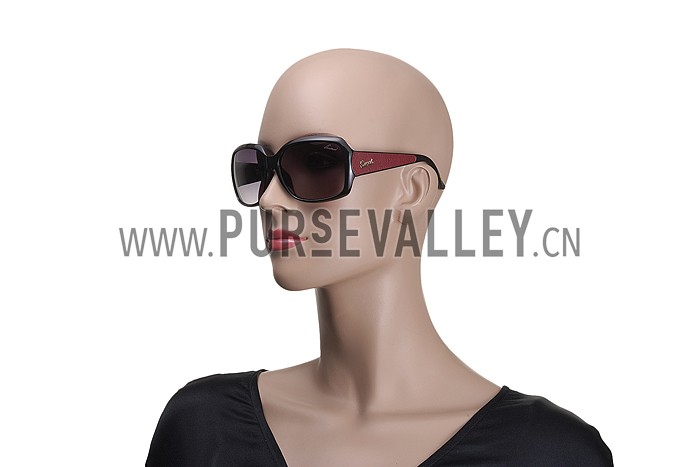 Gucci Oversized Square Leather Black Sunglasses 307815