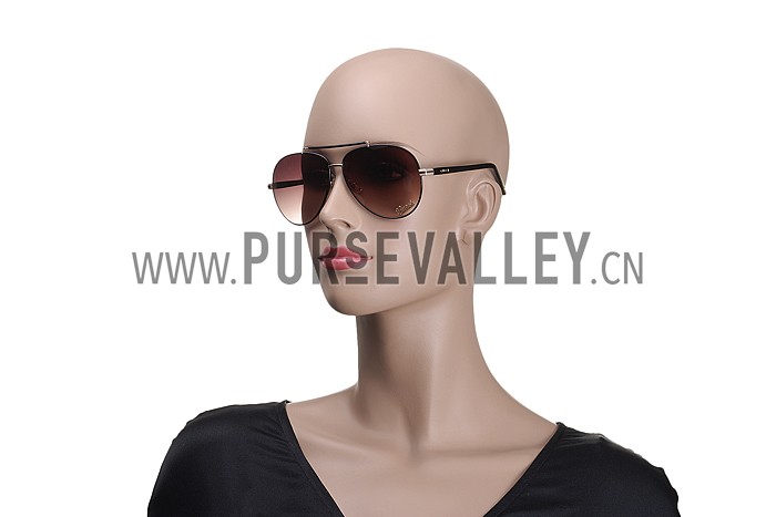 Gucci Aviator With Gucci Logo Black Sunglasses 307824