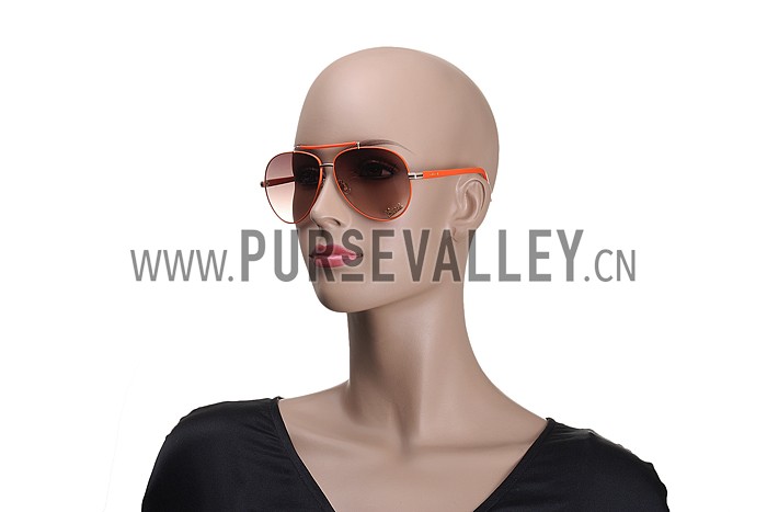 Gucci Aviator With Gucci Logo Orange Sunglasses 307825
