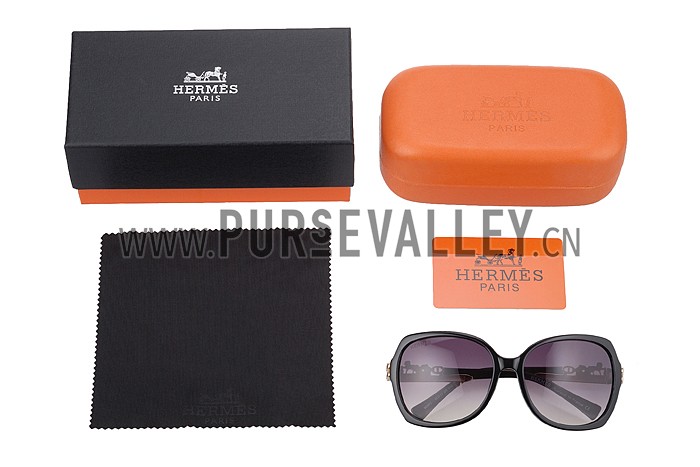 Hermes Carriage Motif Black Sunglasses 307831