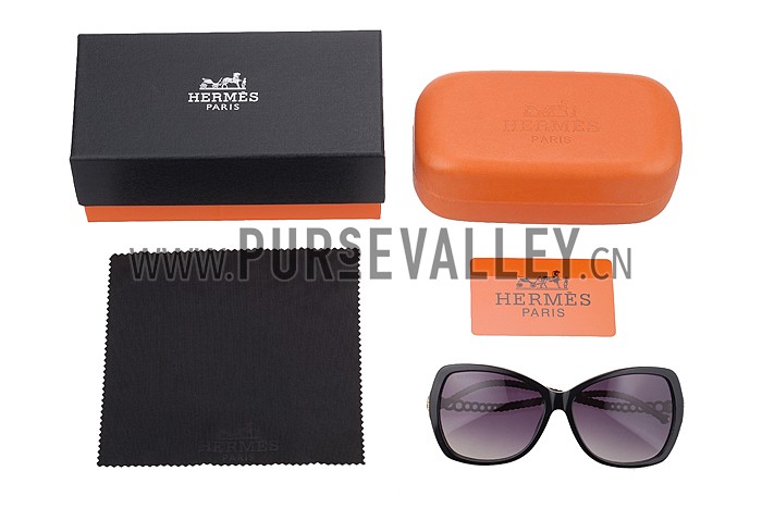 Hermes Chain Motif Black Sunglasses 307834