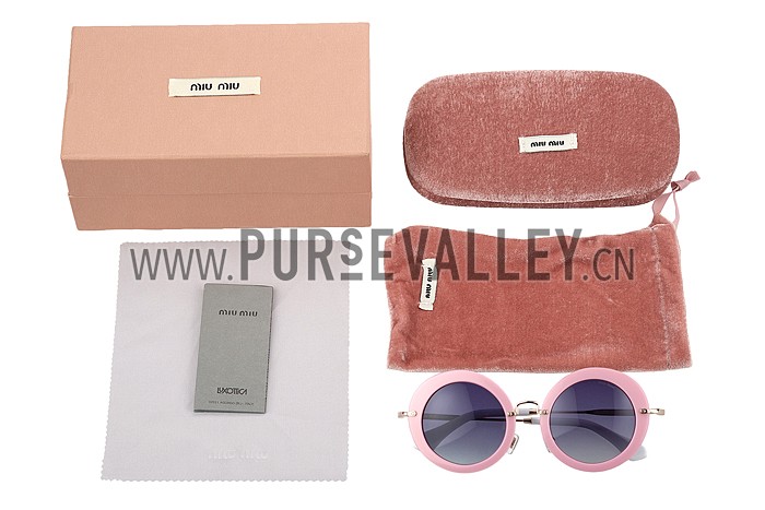 Miu Miu Retro Round Pink Sunglasses 307871