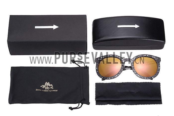 Karen Walker Fantastique Mirror Black Orange Lens Sunglasses 307759