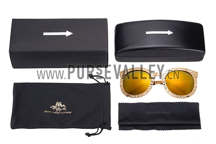 Karen Walker Fantastique Mirror Gold Yellow Lens Sunglasses 307763