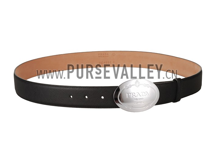 Prada Black Leather Belt