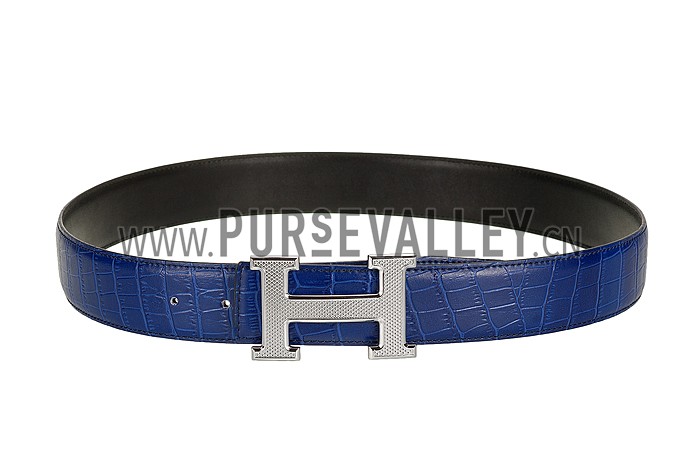 Hermes Alligator Blue With Silver 