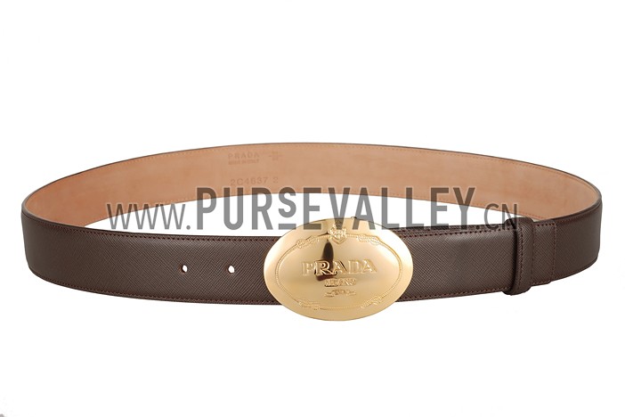 Prada Khaki Leather Belt