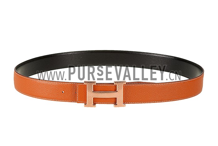 Hermes Orange With Pink Rose 