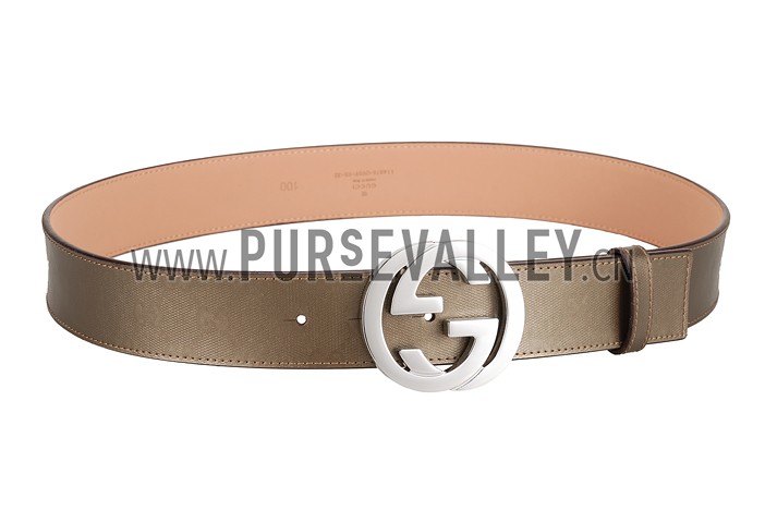 Gucci Brown Leather Belt with G Interlocking Buckle