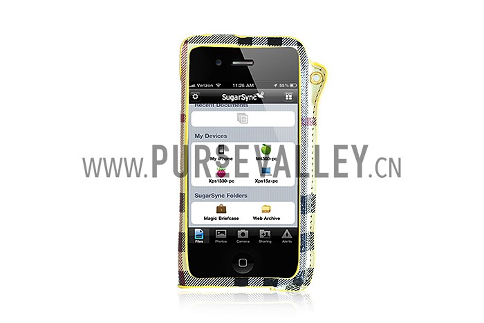 Burberry Back Cover with Credit Card Slot for iPhone 4 & 4S Yellow 608271