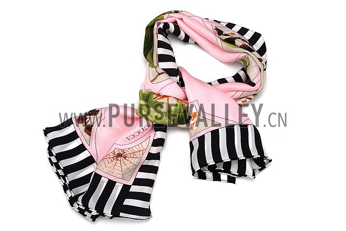 Gucci Garden Print Scarf Pink 621825